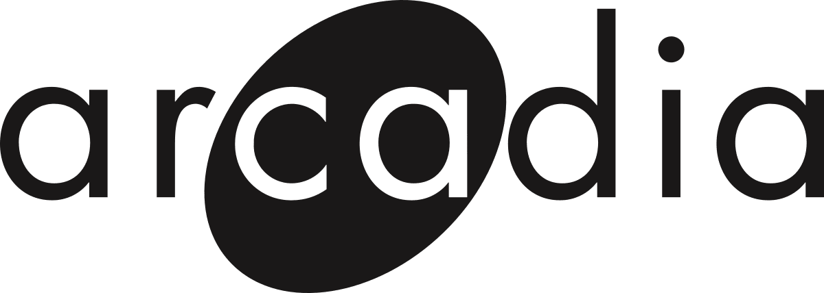 Logo of arcade with stylized text and a circular design element.