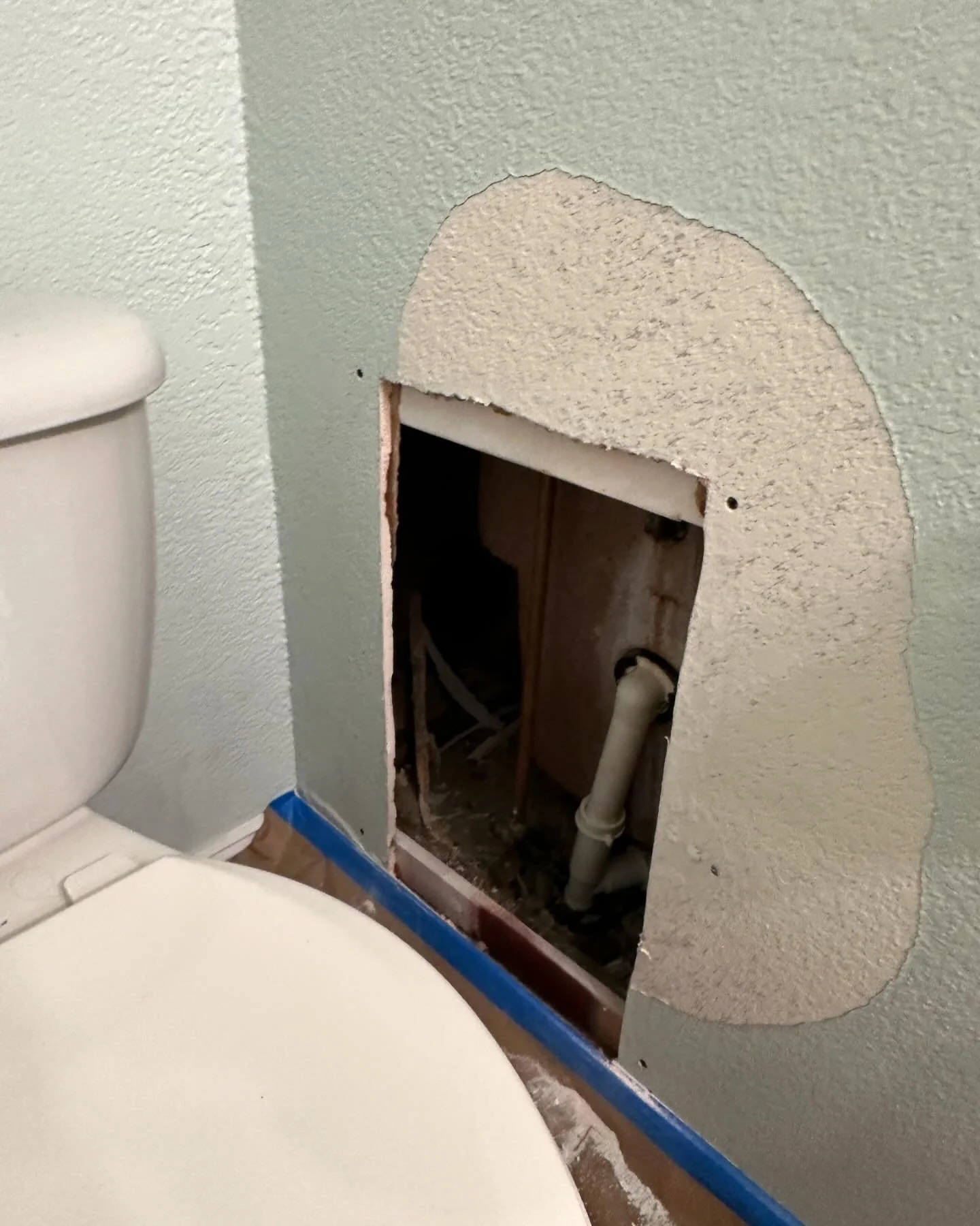 Did your plumber leave a big hole in your bathroom after repairing a water leak?? Free estimates