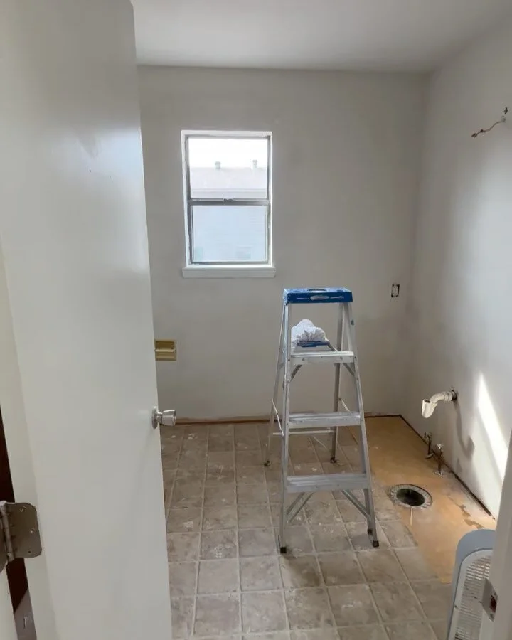 Current popcorn removal and wall skimming, we are almost ready for paint!!