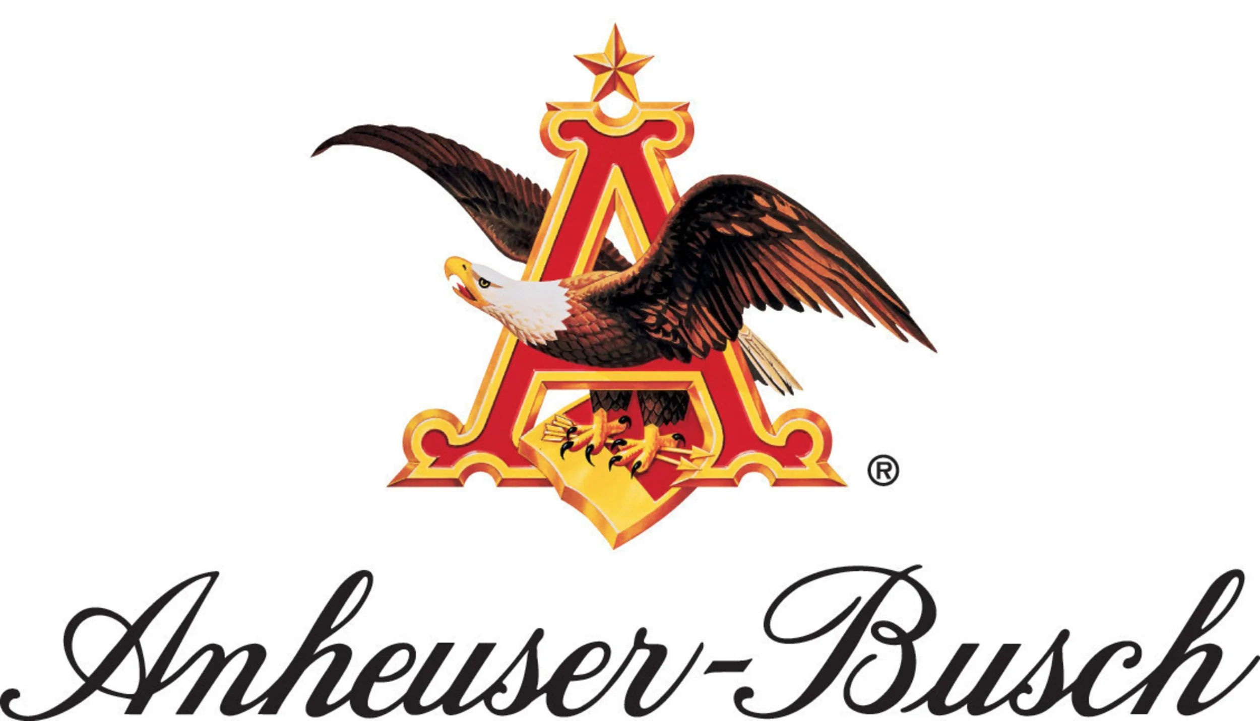The Anheuser-Busch logo with a prominent eagle spreading its wings in front of a red and gold stylized letter 'A' with a star on top.