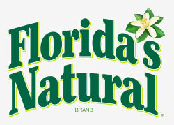 Florida's Natural logo with green text and a white flower with green leaves