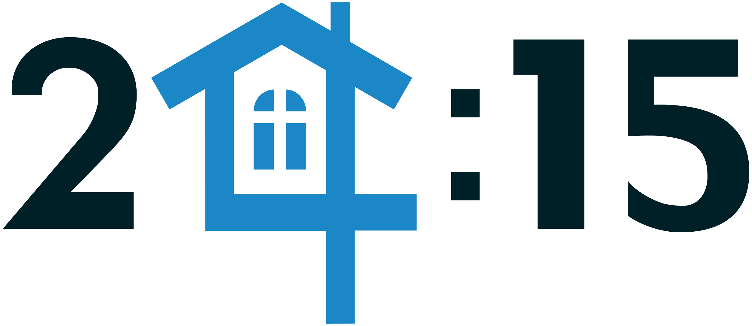 Graphic of the year 2023 with the number 2, a house icon representing real estate, and the number 3.