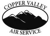 Logo for Copper Valley Air Service featuring black mountain silhouette in an oval shape.