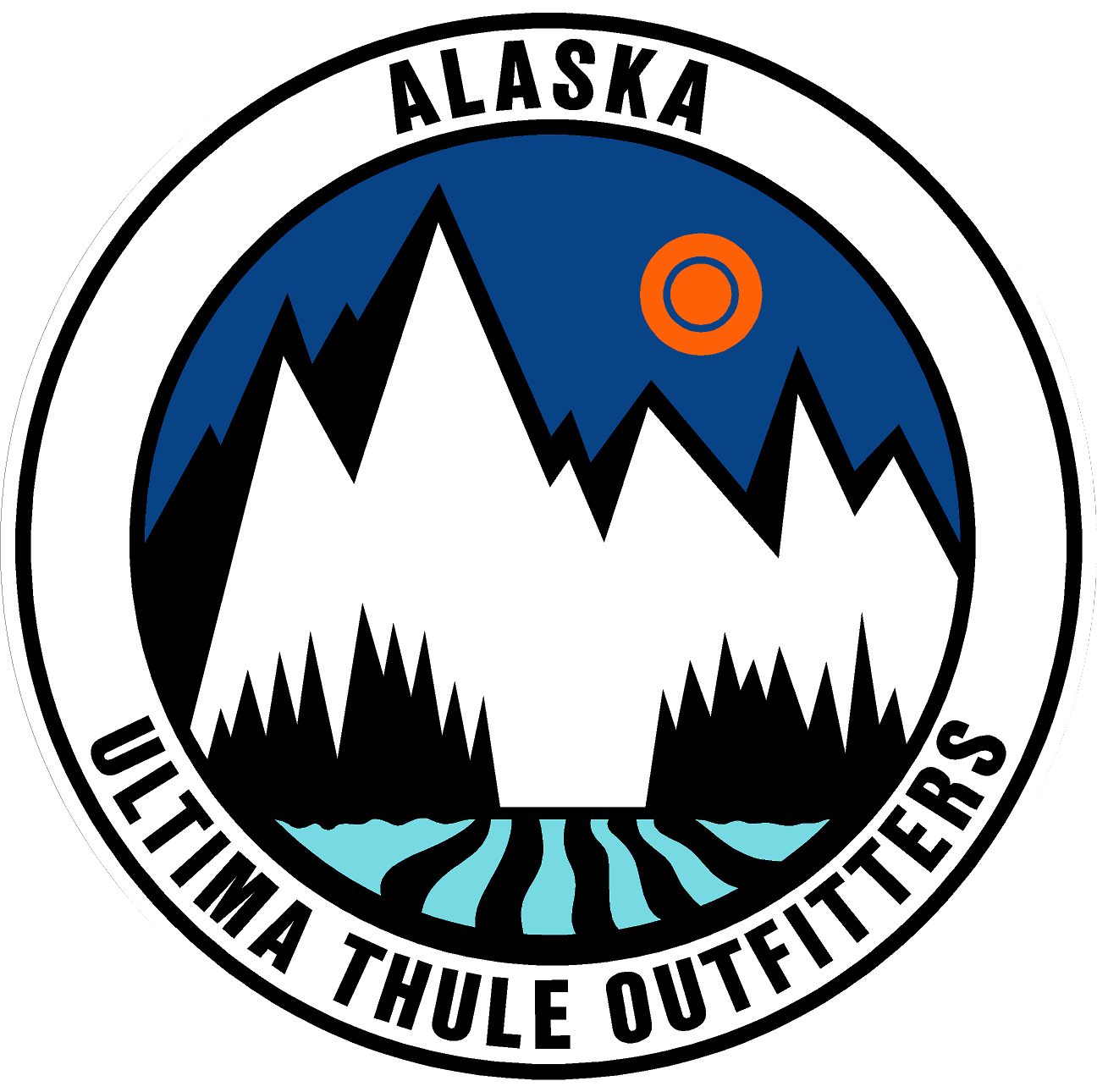 Alaska Ultralight Thule Outfitters logo featuring mountains, a glacier, and a circular design.