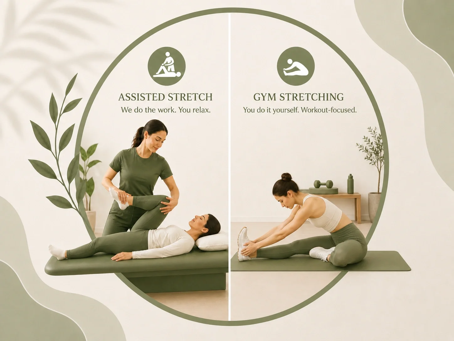 Assisted stretching compared to home stretching at Stretch Suite Oswego NY