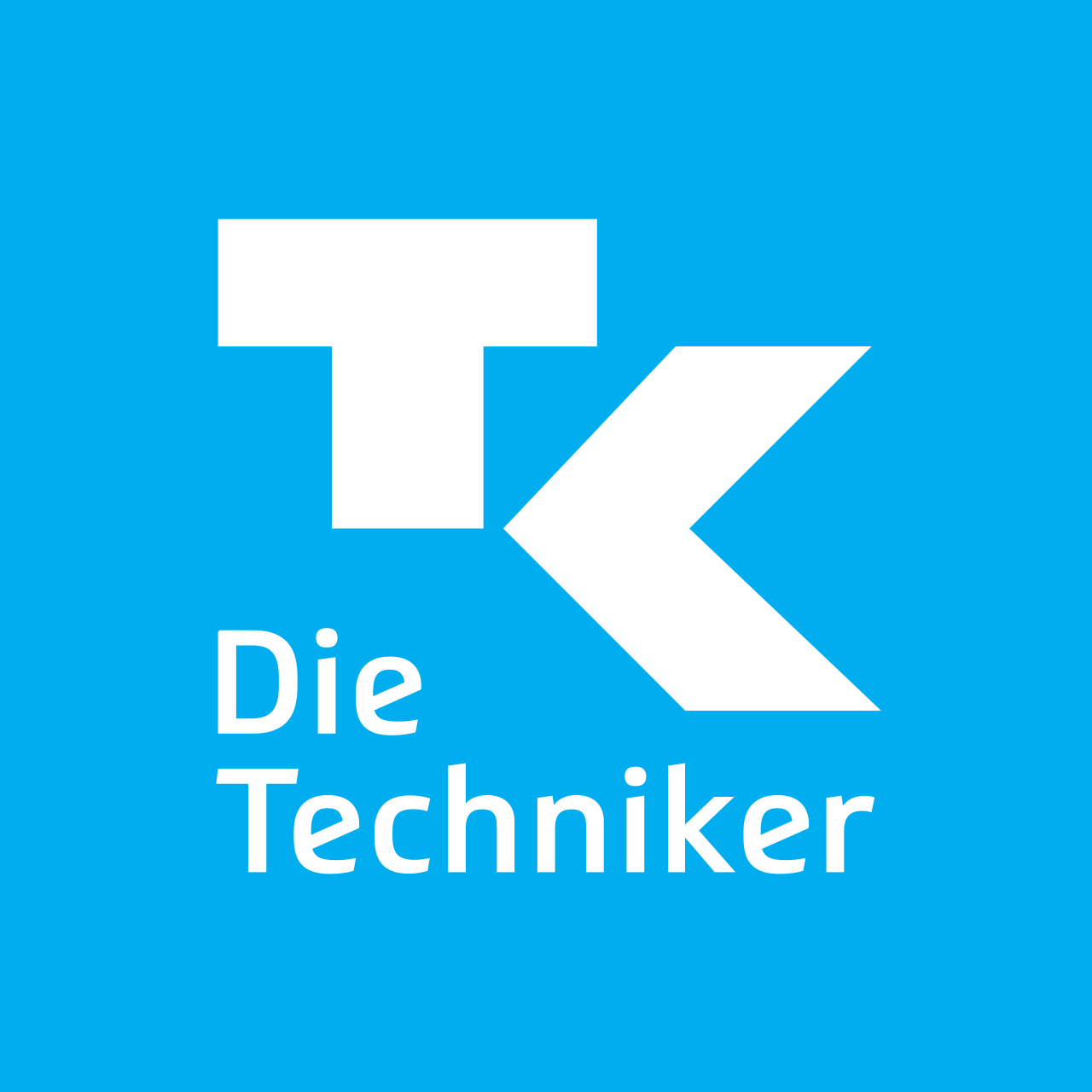 German-based health insurance provider, Die Techniker, Logo with a blue background, a white capital T and a stylized letter K, with the words "Die Techniker" below.