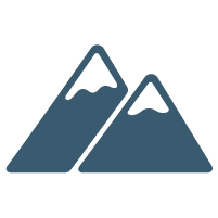 Icon of two mountain peaks with snow caps representing the control you have over your trauma when given the tools in Online EMDR therapy in Florida