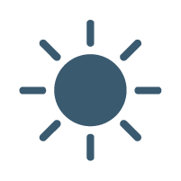 An icon of the sun with rays extending outward. Representing freedom from your trauma after paticipating in online EMDR in Maine