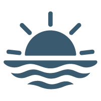 Sun setting over a body of water with waves