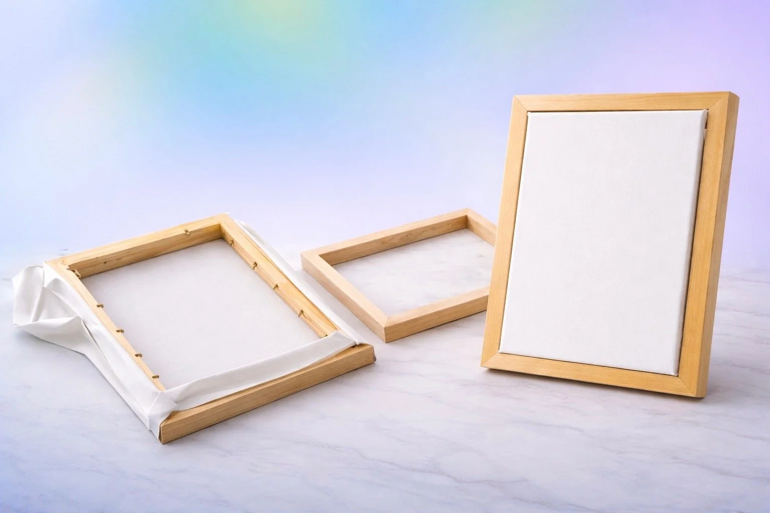 ReDo Canvas™ is a reusable frame that creates perfect canvas tension in seconds. No staples, no hassle.
