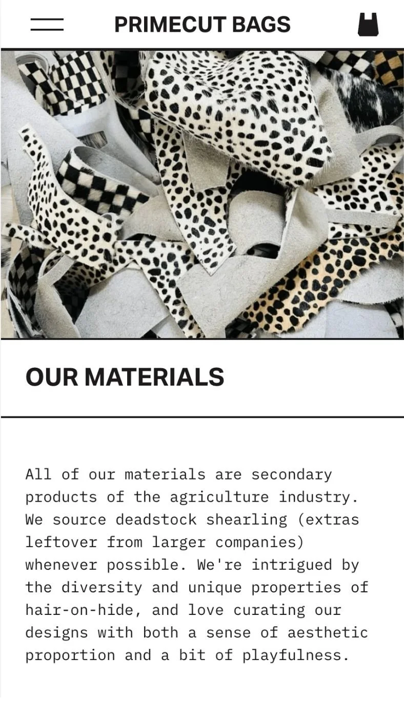 Close-up of patterned fabric scraps with animal print designs, including Dalmatian spots and cheetah spots, for primed bags.
