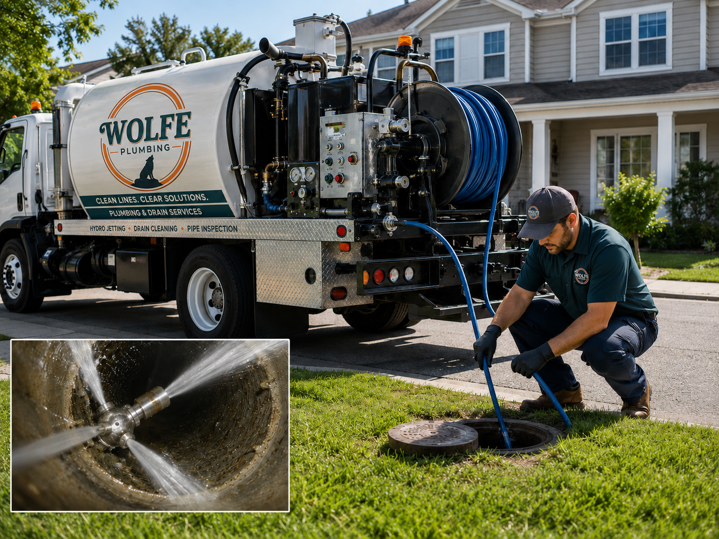 Hydro Jetting & Plumbing Line Cleaning in Hendersonville, Asheville, and Western North Carolina. Wolfe Plumbing provides professional hydro jetting services for homeowners and businesses throughout Hendersonville, Asheville