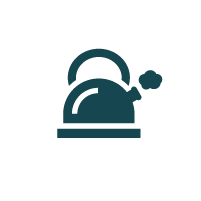 Illustration d'une bouilloire à l'effet simple et minimaliste.