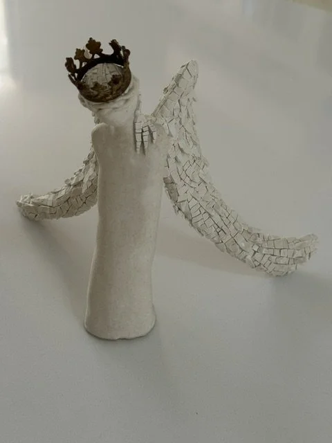 Untitled.
2024.
Ceramic, stone, metal.
10" x 10" sculptural mosaic.