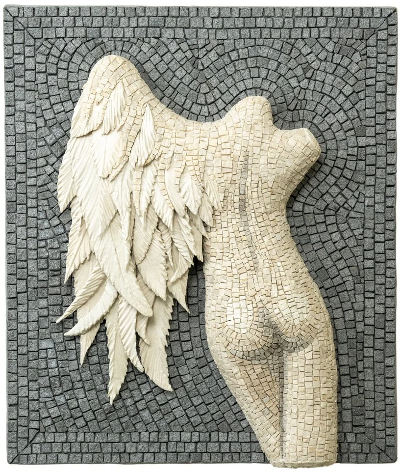Venus.
2023.
Stone, ceramic.
14" x 12".