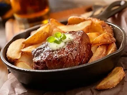 steak and chips