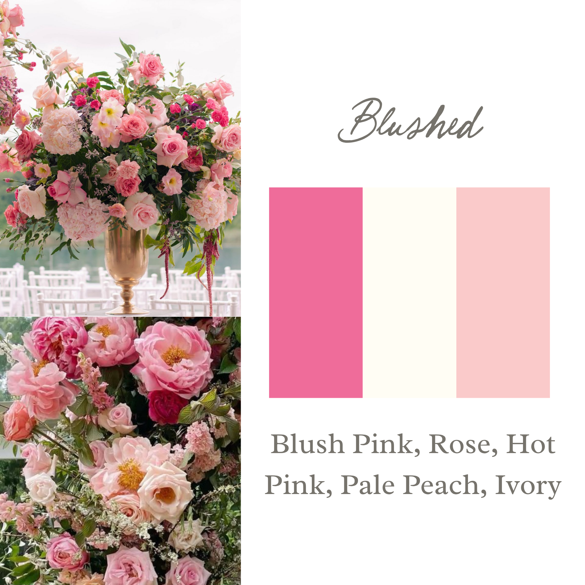 All of the pinks, from light and pastel to bright and bold accents.