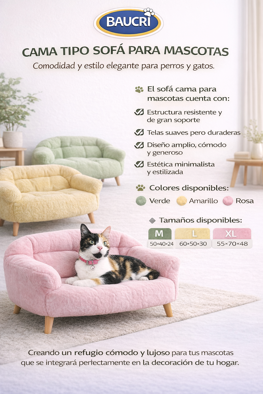 🐾 Cama Tipo Sofá para Mascotas 🐾