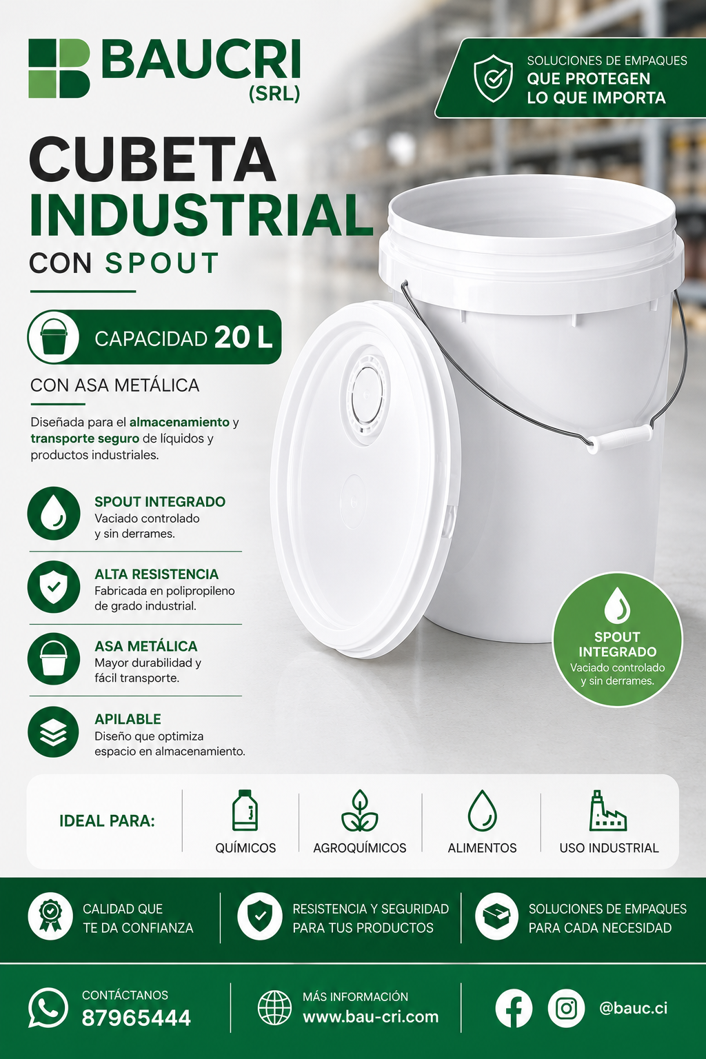 Cubetas Plásticas Industriales con Tapa Hermética