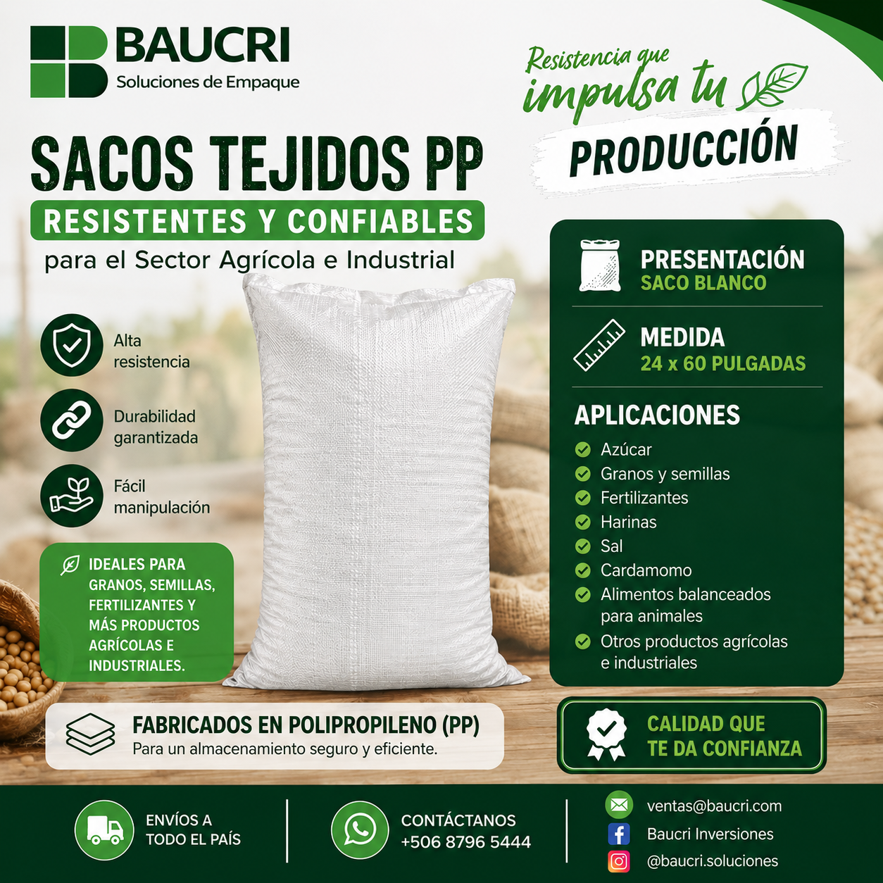 Sacos Tejidos de Polipropileno Resistente