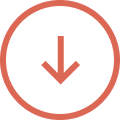 Downward arrow symbol inside a circular outline