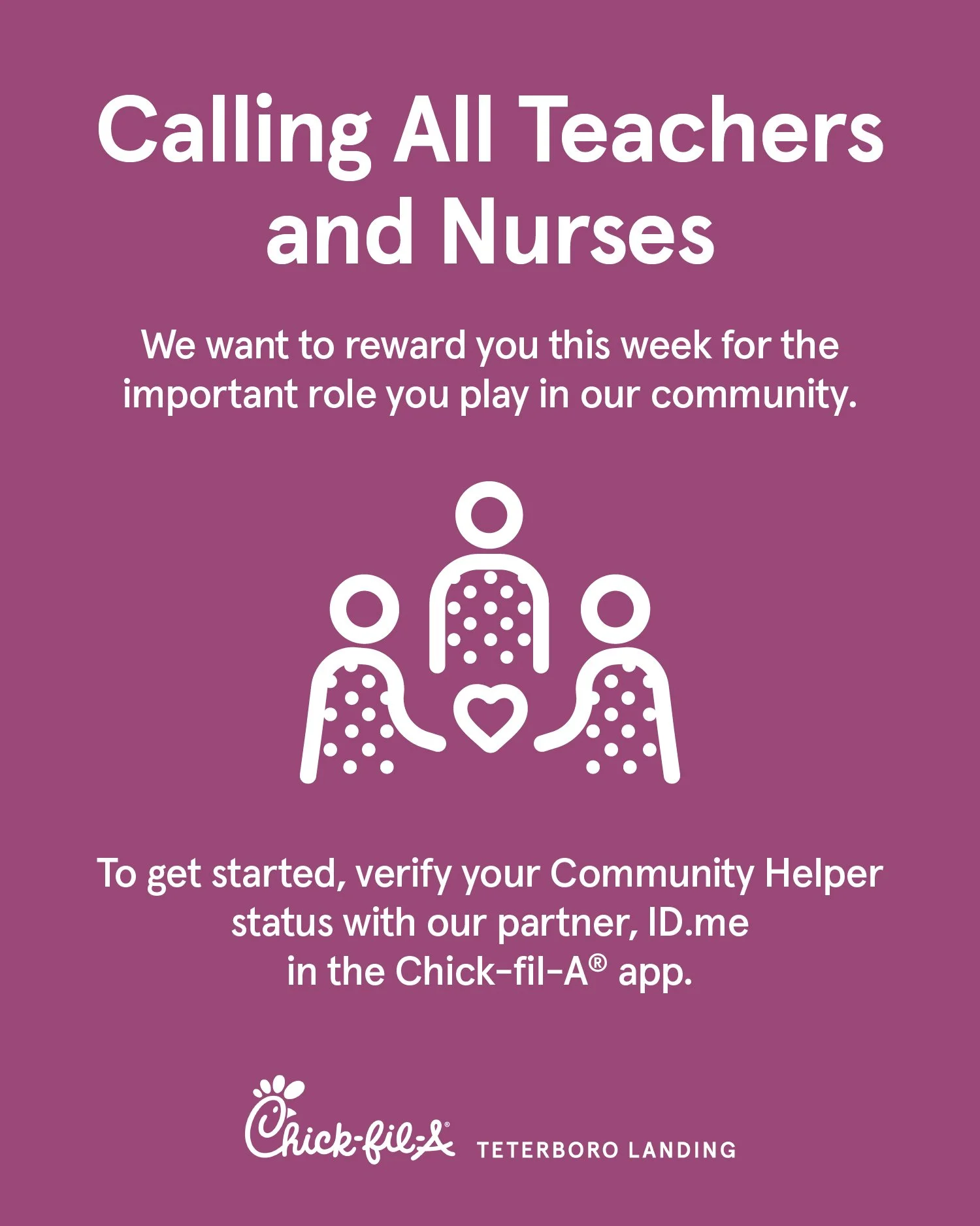 Teachers and Nurses, we&rsquo;re almost ready to celebrate YOU! 🍎

Teacher and Nurse Appreciation Week is just around the corner, and we want to make sure you don&rsquo;t miss out on the thanks you deserve. 💙

Be sure to verify your Community Helpe