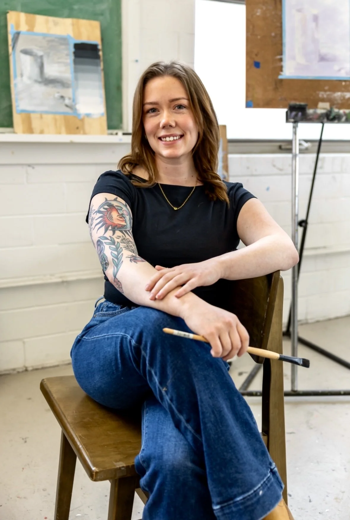 Chantel Lynch sitting on a chair