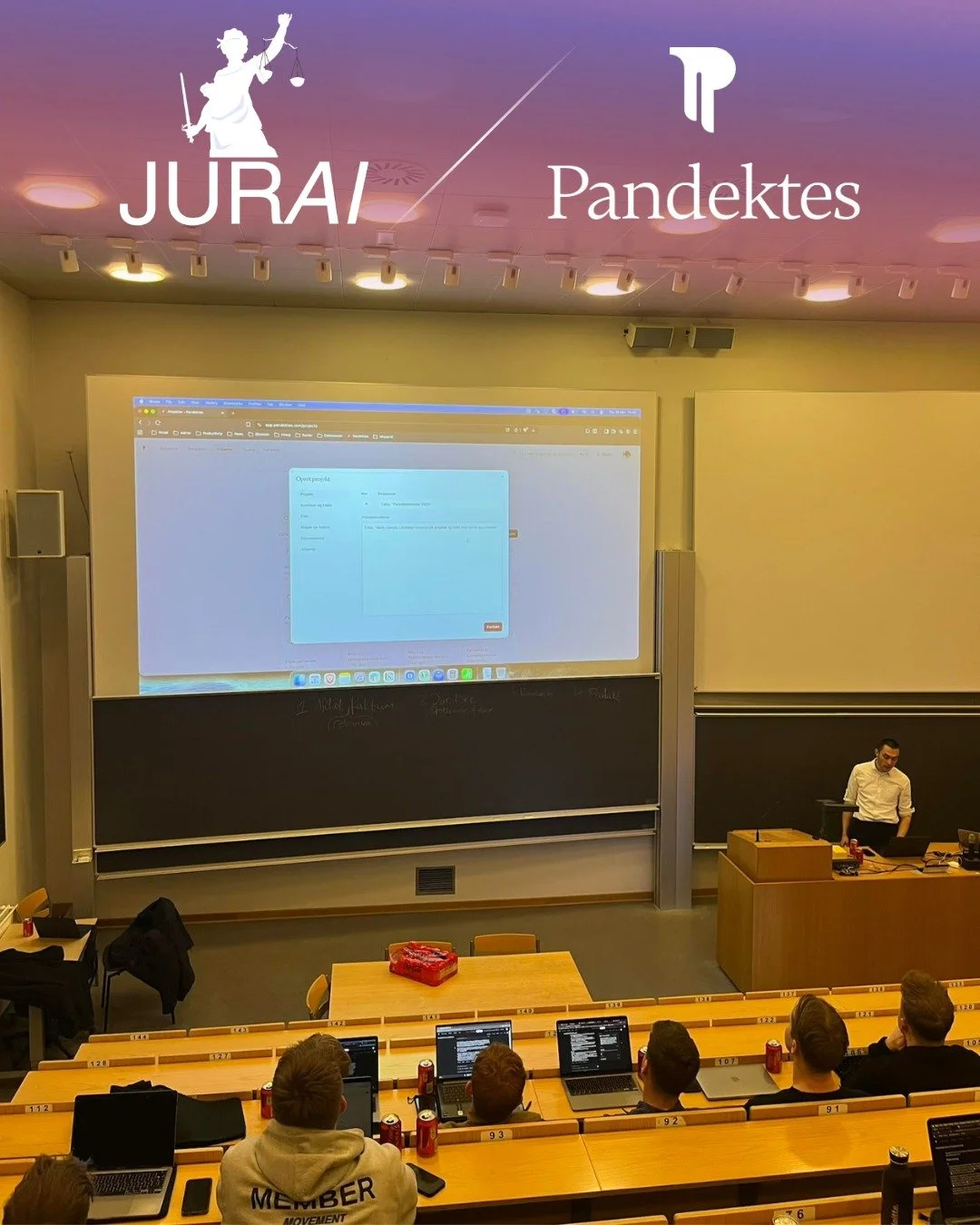 ⚡ JURAI x PANDEKTES ⚡ 

JURAI - Foreningen for AI og Legal Tech afholdte i g&aring;r sit f&oslash;rste officielle arrangement med Pandektes🚀 

I tr&aring;d med foreningens m&aring;ls&aelig;tninger b&oslash;d aftenen p&aring; sp&aelig;ndende juridisk