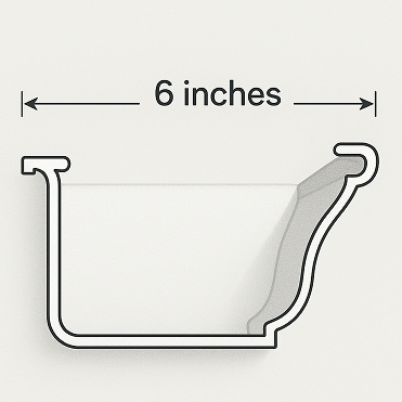 Diagram of a black, curved object with a 6-inch length, shown on a white background.