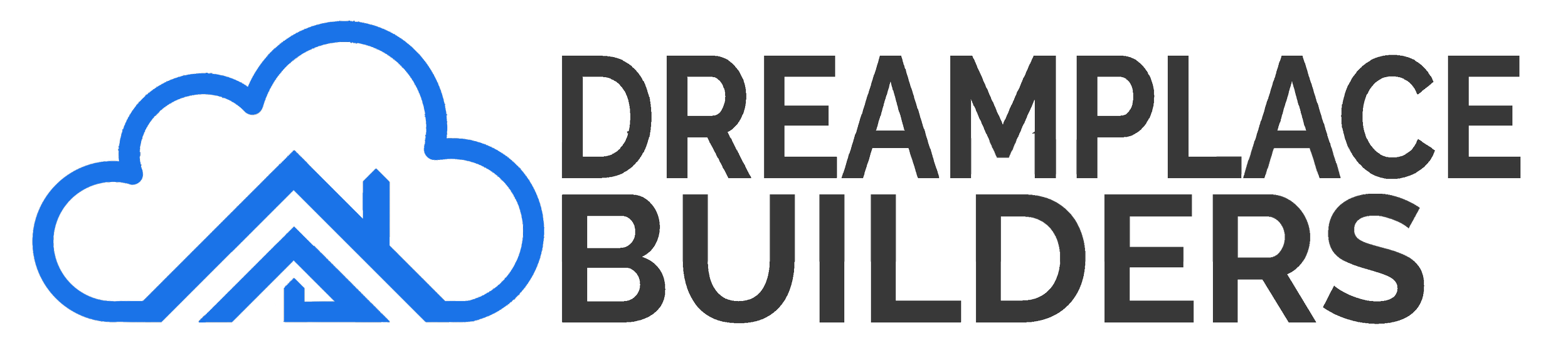 Logo of Dreamplace Builders with a cloud and house symbol