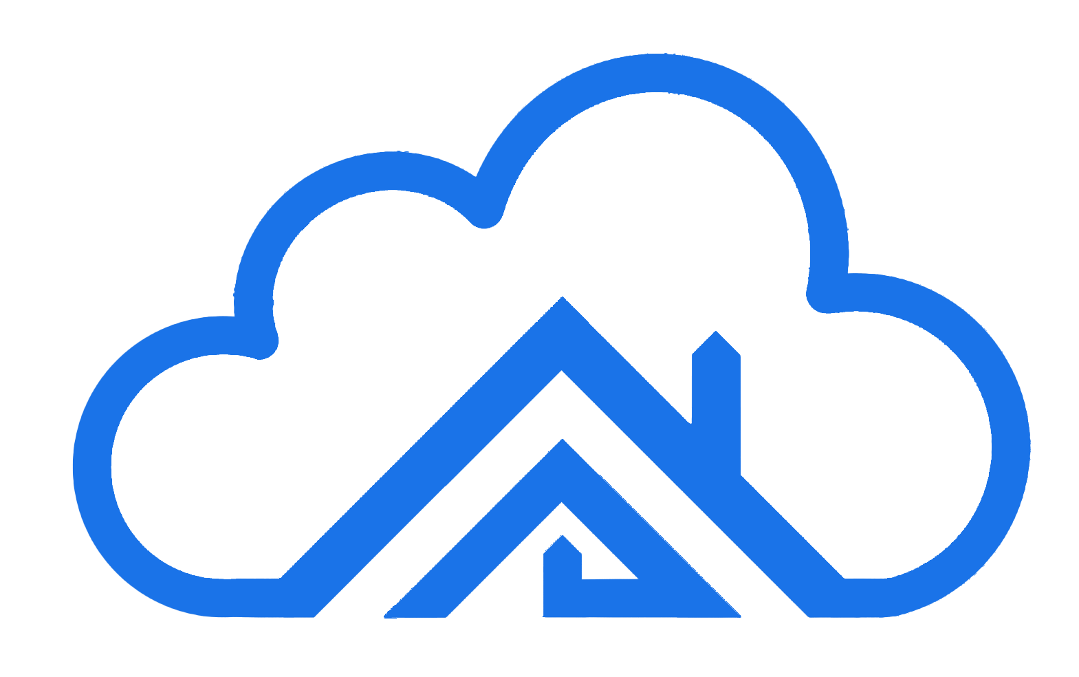 Cloud logo with arrows and lines inside