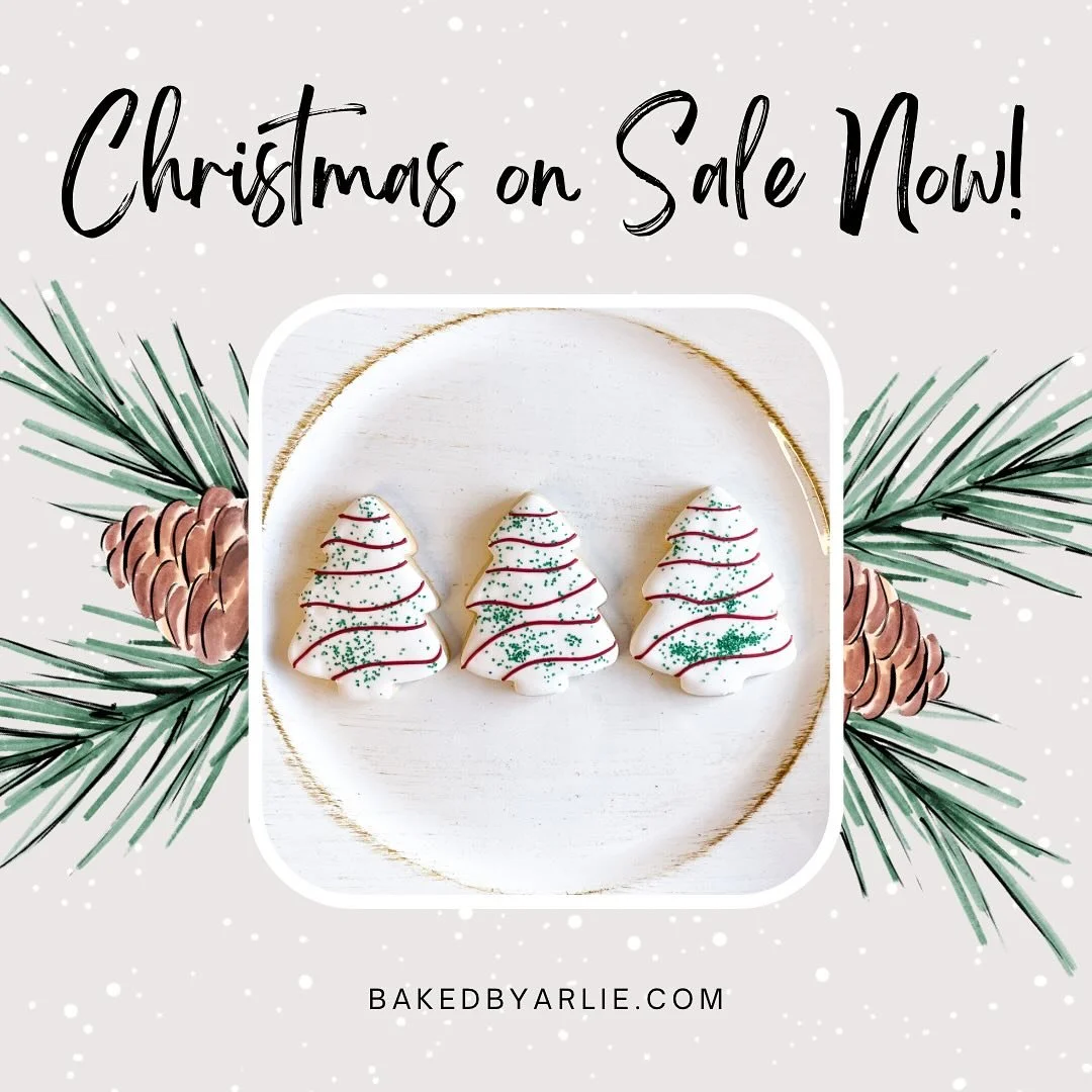 AVAILABLE NOW! Christmas cookies are available to order on my site. Orders will close on 12/8 at 11:45 pm. Three pickup options: Columbia, Spring Hill, and EVANSVILLE!!! 
bakedbyarlie.com