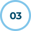 A blue circular icon with the number 03 inside.