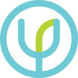 Logo of a stylized microphone with a green leaf integrated into the design, inside a blue circle.