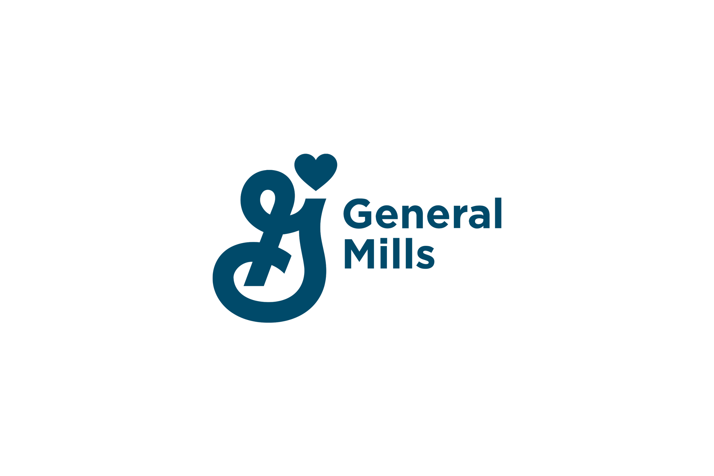Logo of General Mills featuring a stylized heart integrated with the letter 'g' in blue, accompanied by the text 'General Mills'.