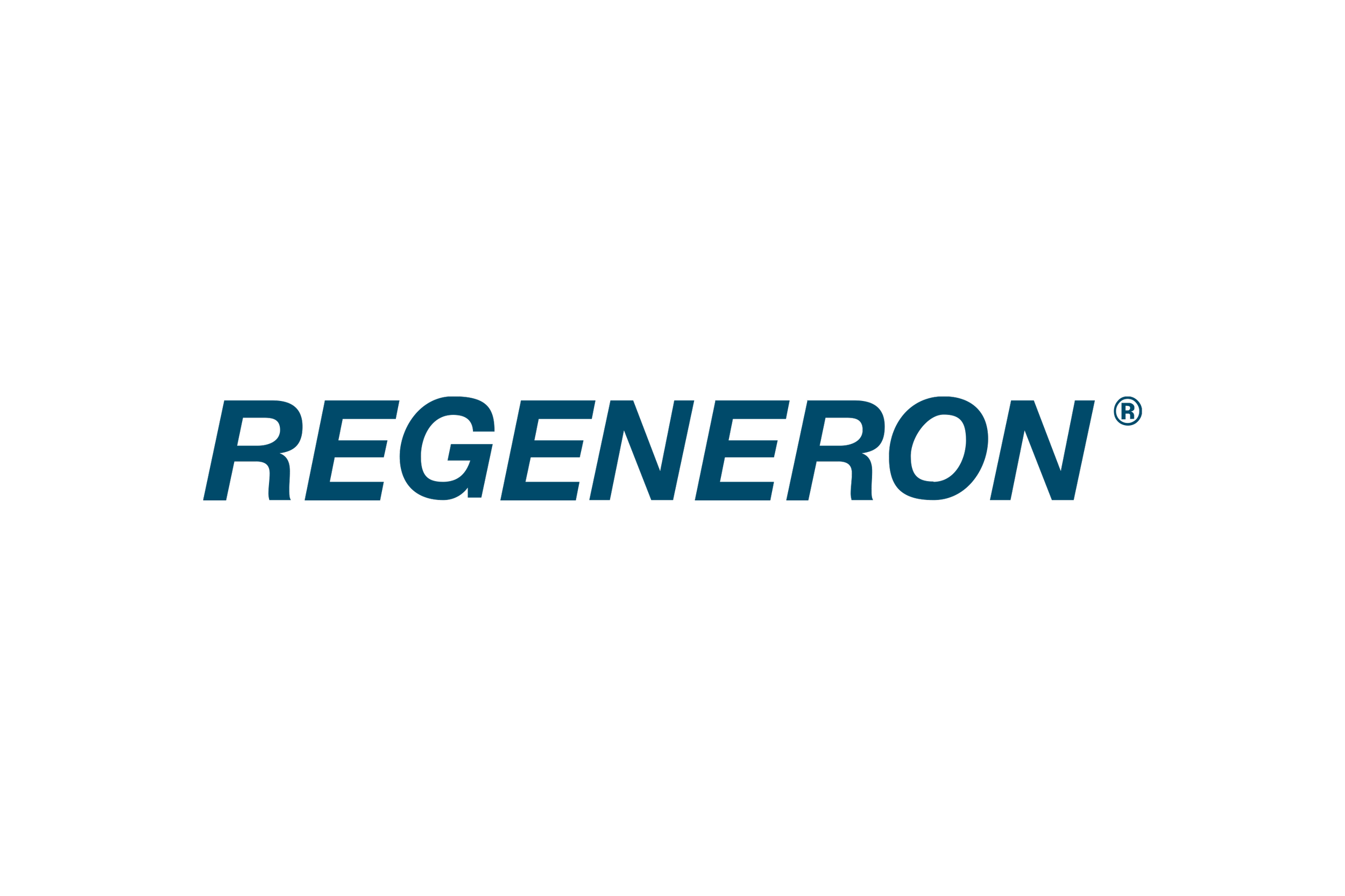 Regenron logo with the word 'REGENRON' in blue uppercase letters.
