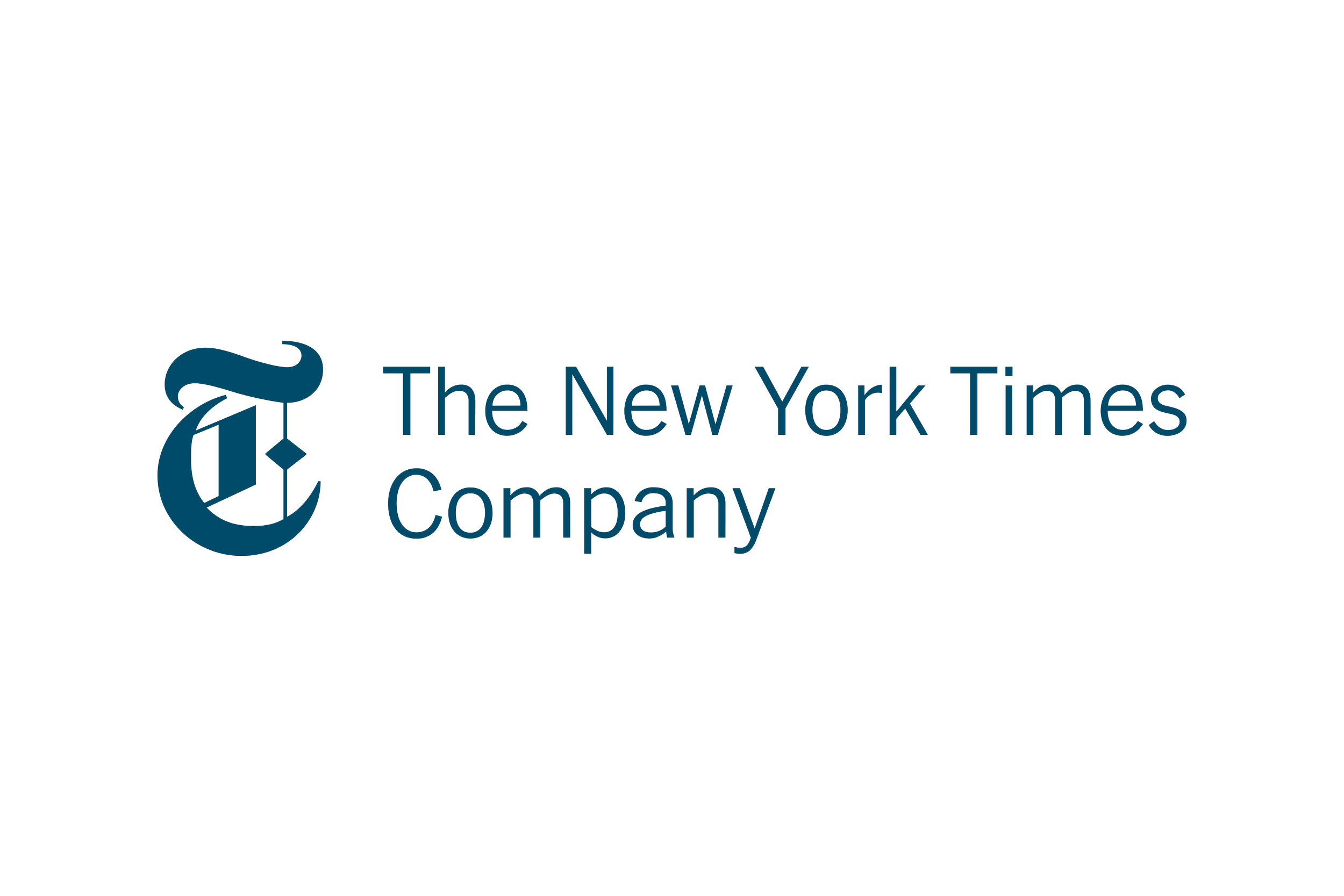 Logo of The New York Times Company with a stylized blue 'T' and the company name written below.