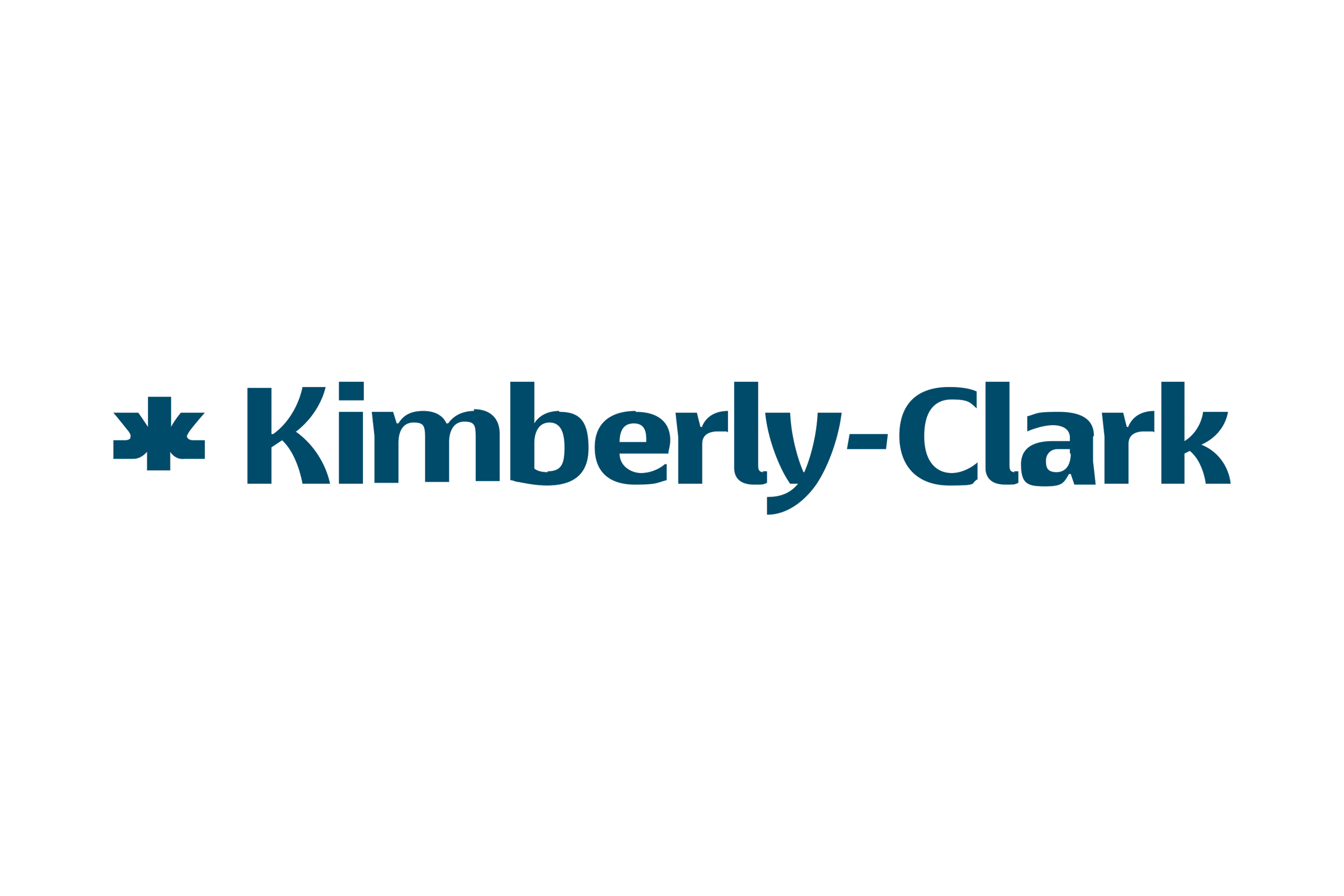 Kimberly-Clark logo text in dark blue on a black background.