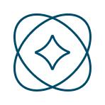 Simple geometric design with overlapping circles and a diamond shape in the center.