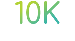 Green and blue text reading '10K' with ellipsis underneath