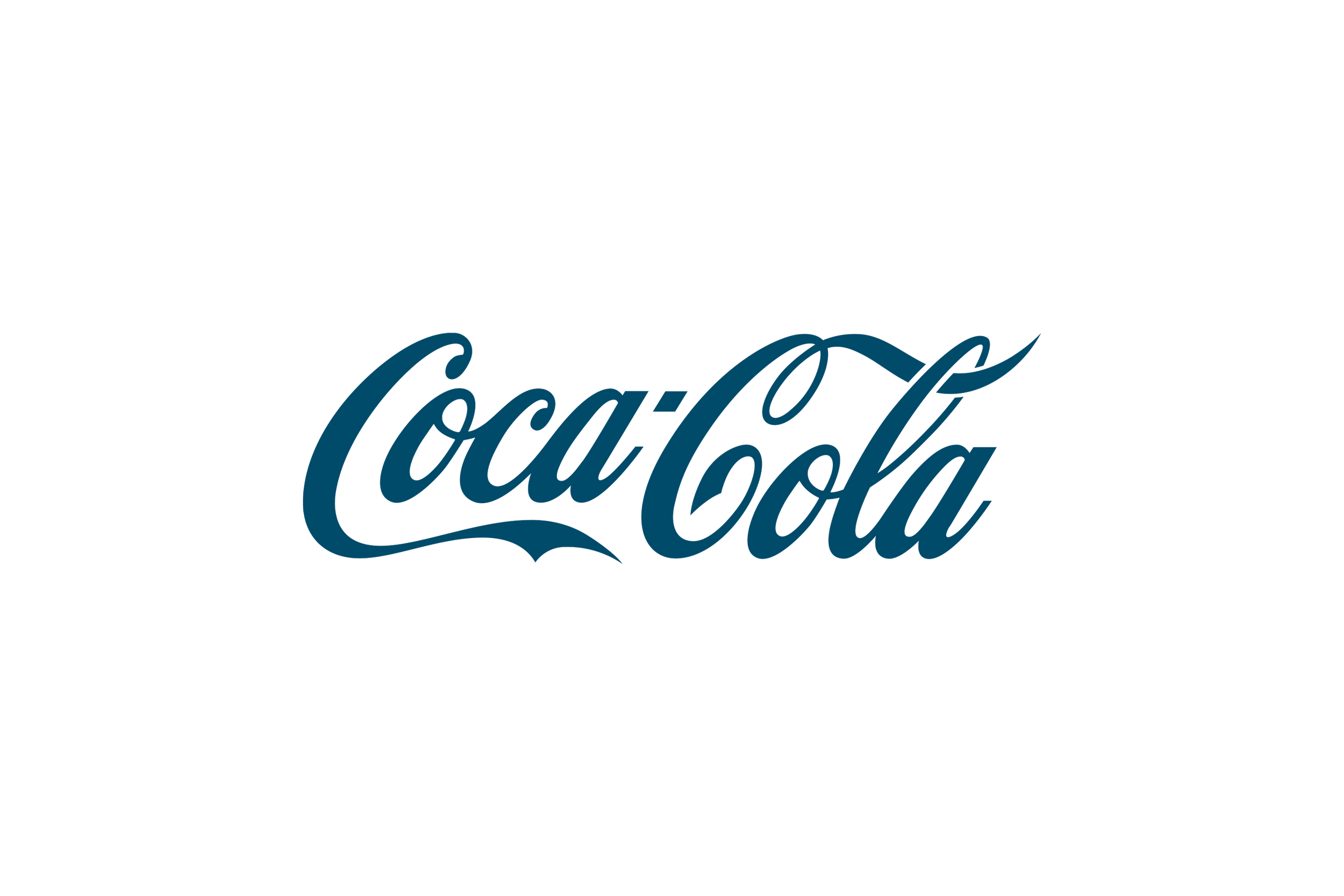 The Coca-Cola logo in cursive blue script on a black background.