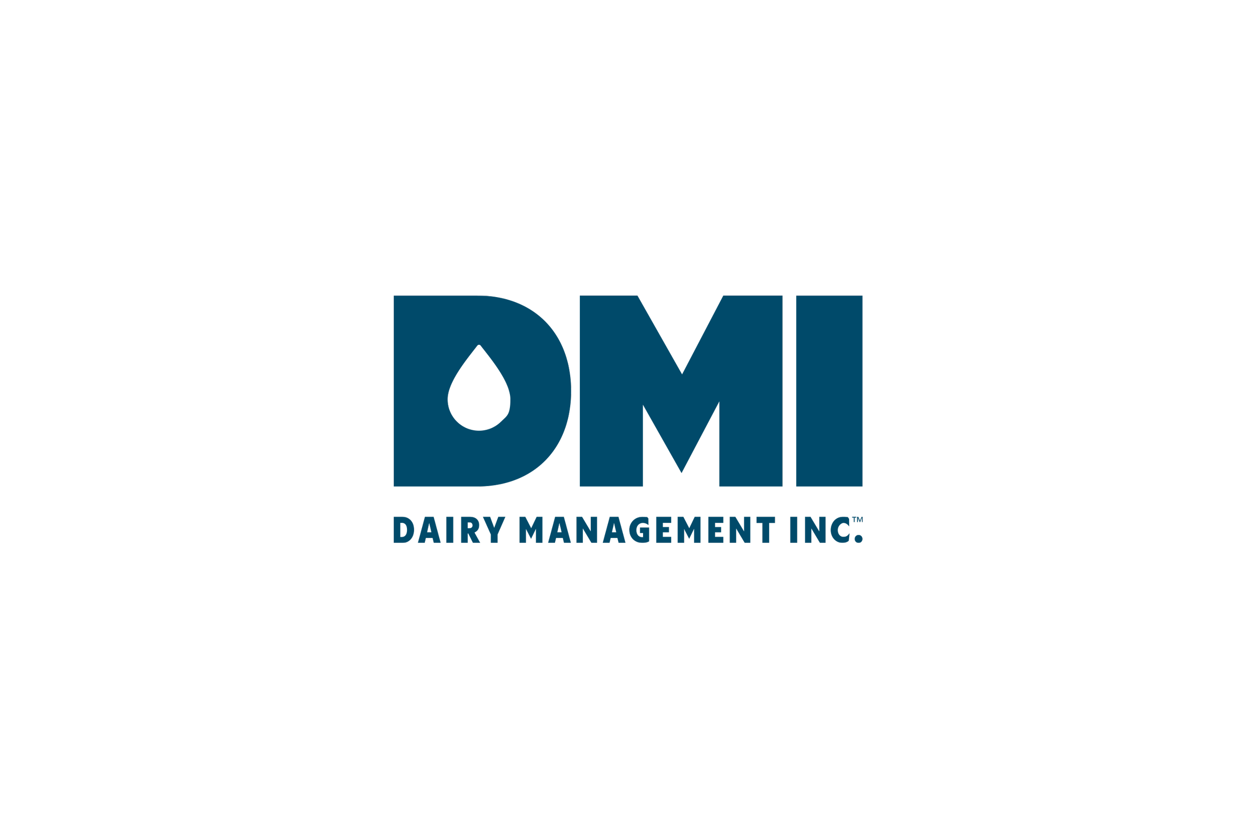Logo of DMI Dairy Management Inc. with blue and black text and a milk drop icon.