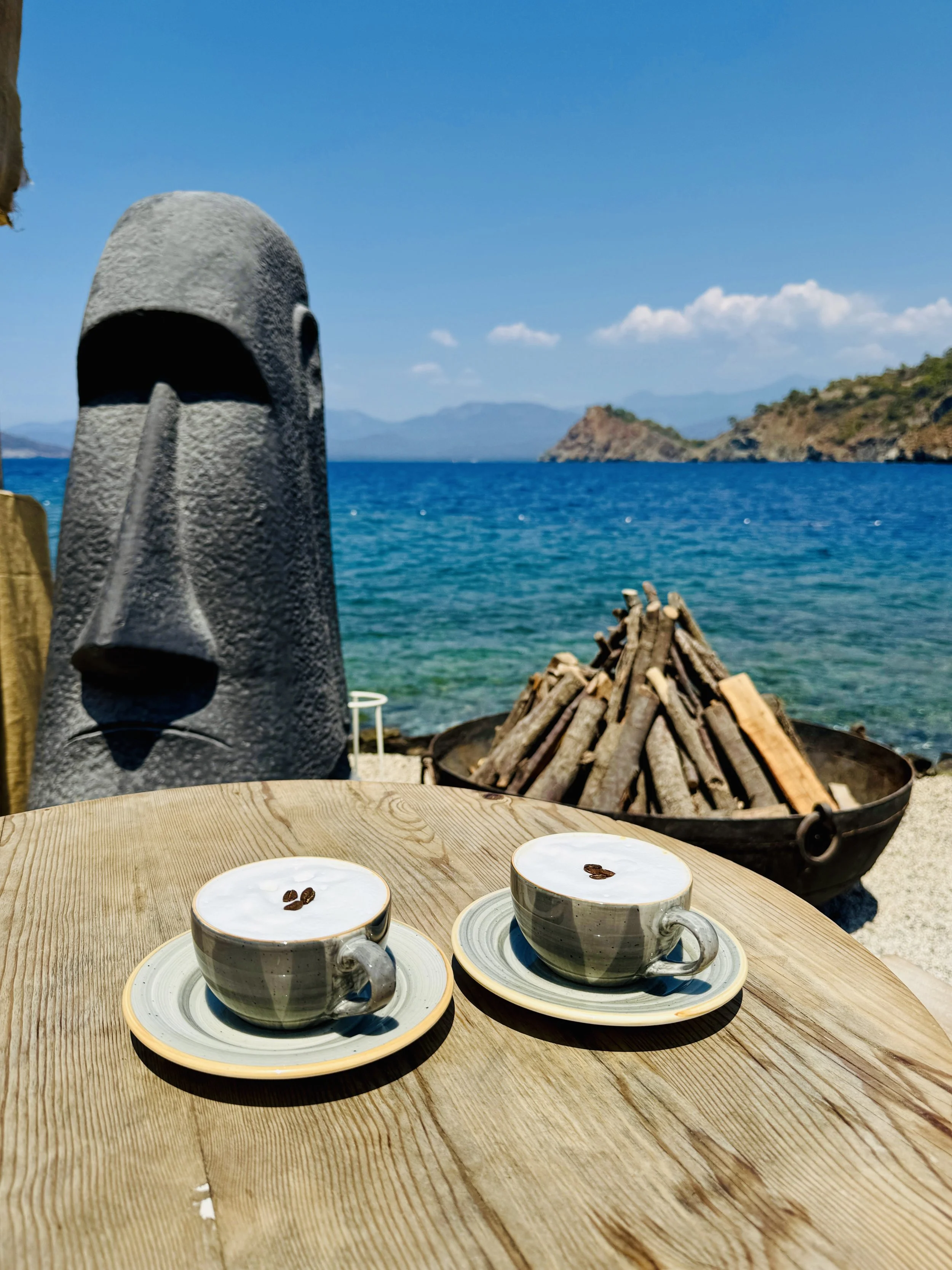 Coffee by the sea during a refined luxury travel experience in Türkiye