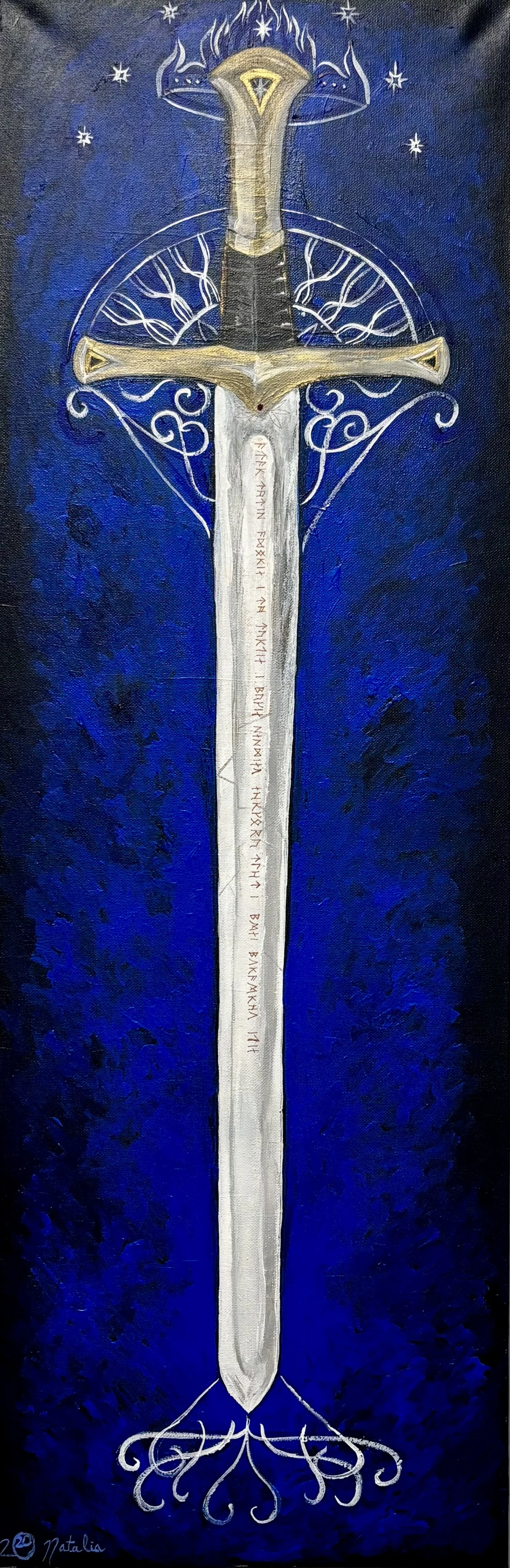 Flame of the West, Acrylic on Canvas 12" x 36"
