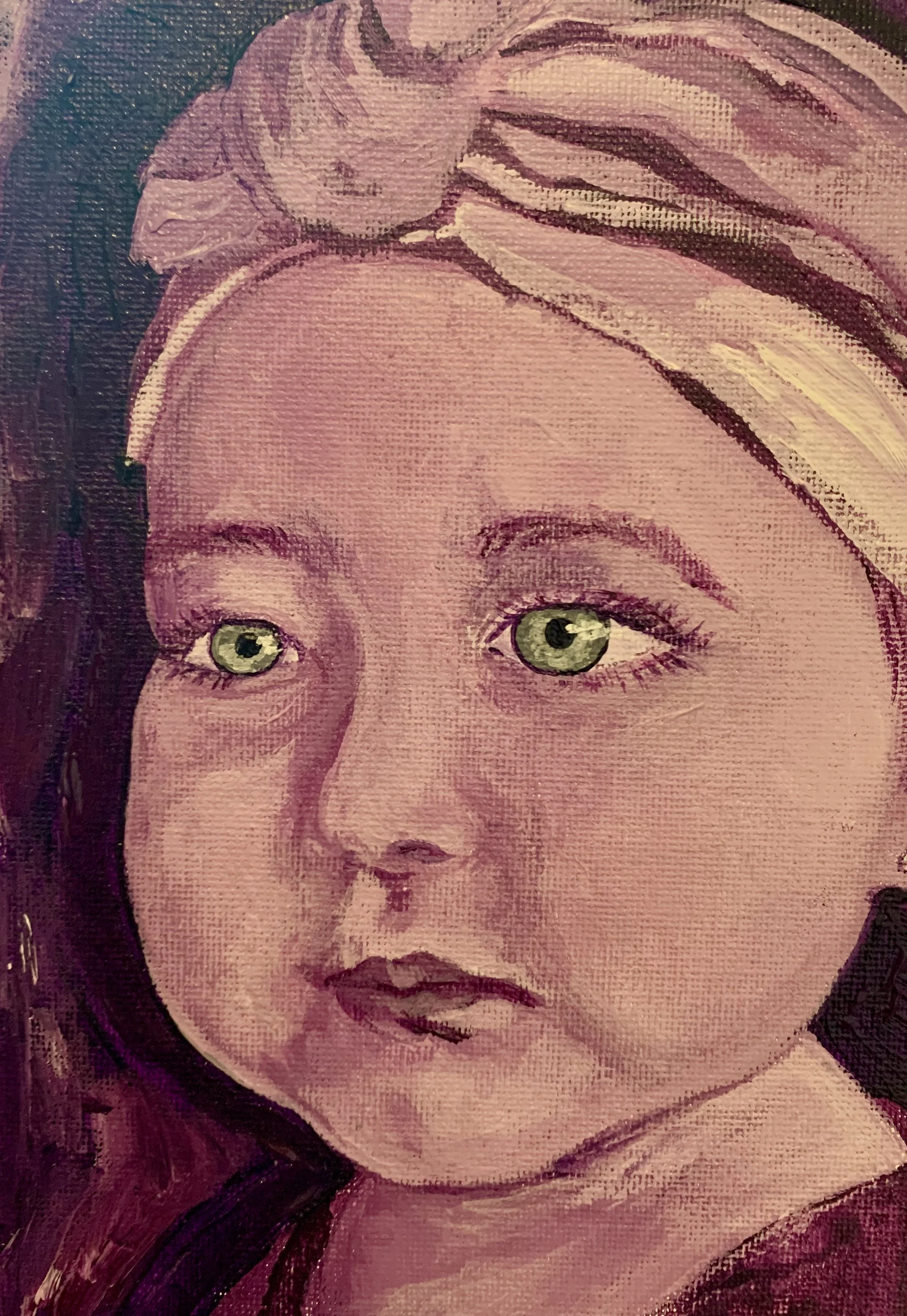 Paloma Blanca, acrylic on canvas, 4" x 6", 2019(?)