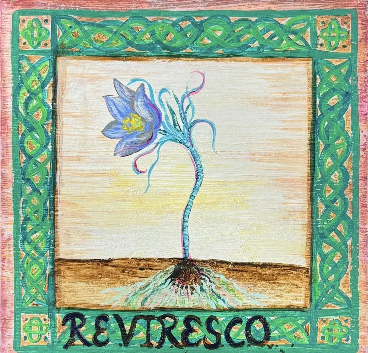 Reviresco, Acrylic on Canvas, 6" x 6", 2023