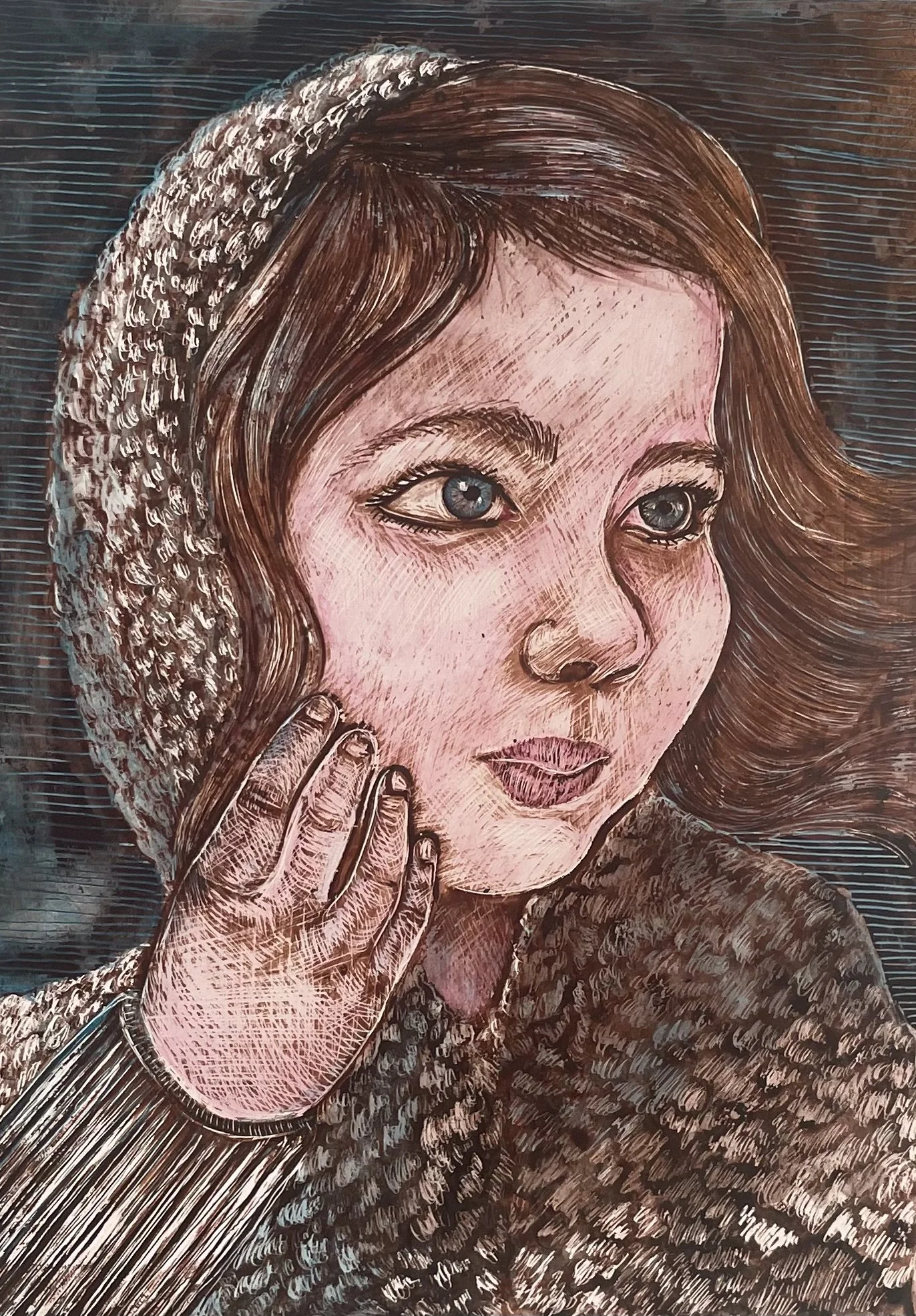 Untitled, India Ink on Claybord, 4" x 6", 2024