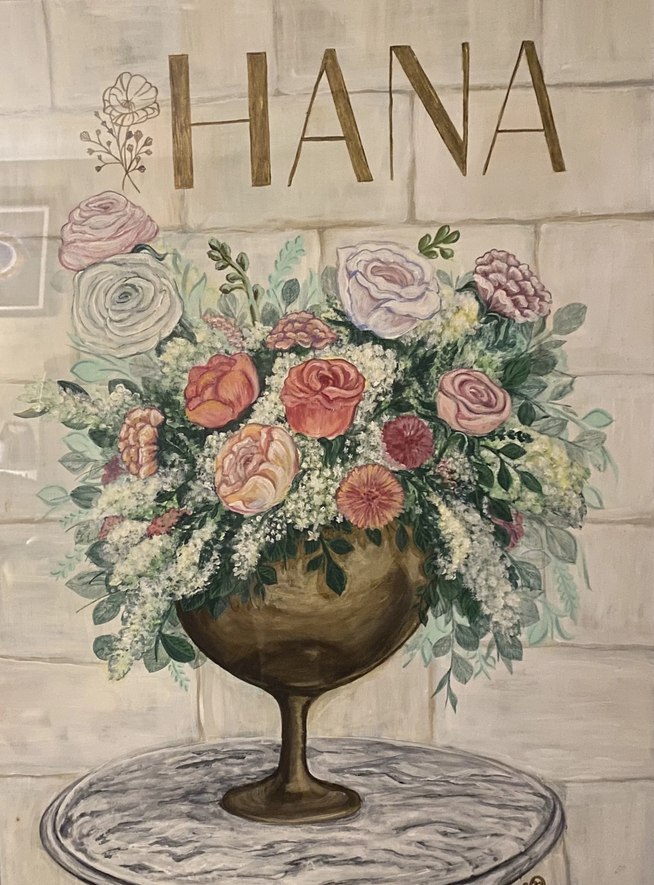 Floral Boutique, Acrylic on Paper, 16" x 24"