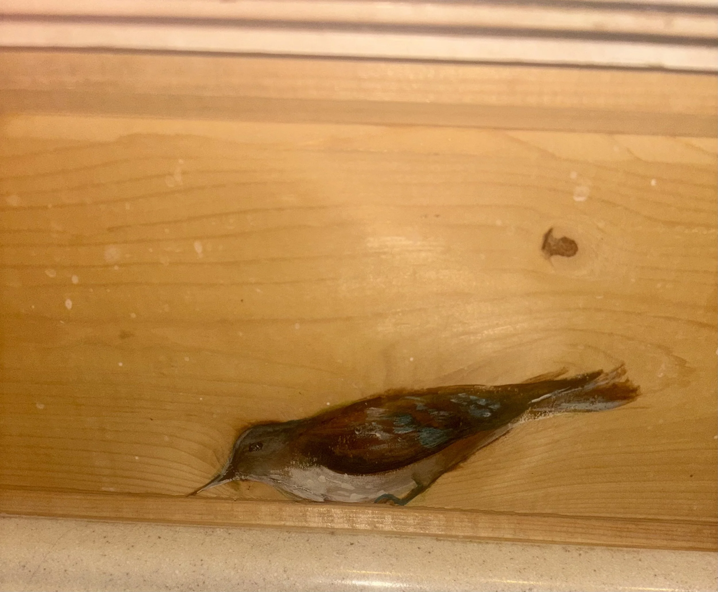 Little Bird, acrylic on wood