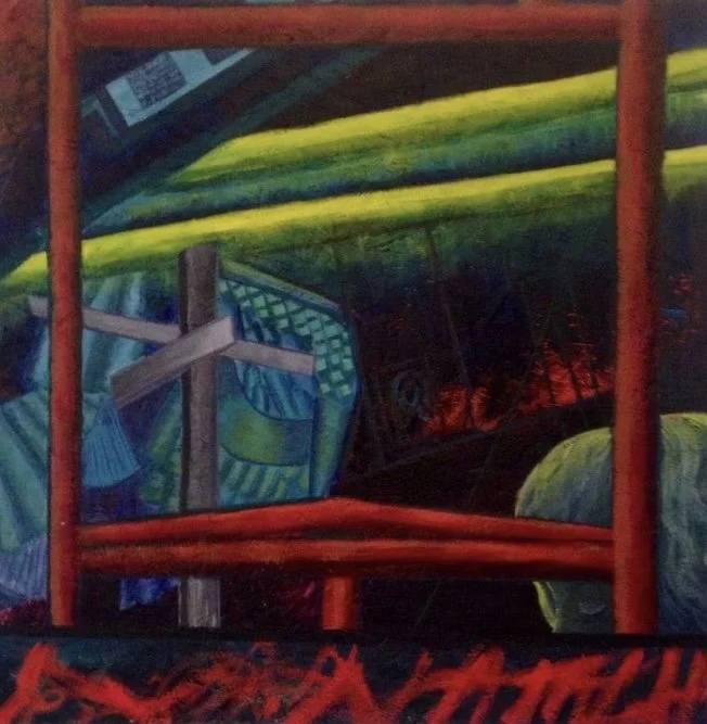 Studio Angles, Acrylic on Plywood, 36" x 36", 2010